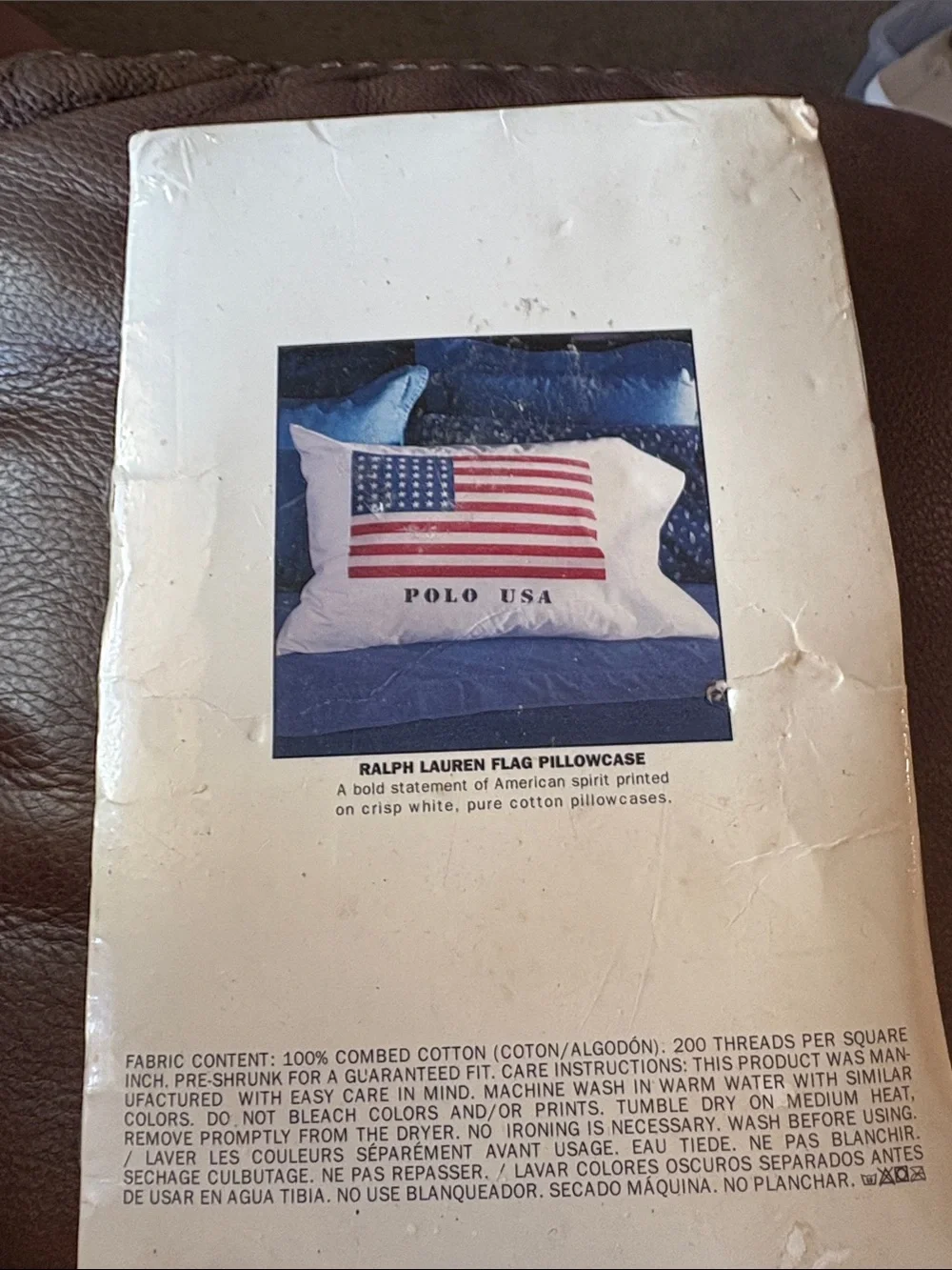 Ralph Lauren American Flag Pillowcase in Red, White & Blue